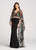 Ellie Wilde - EW118074 Multi-Colored Lace Embroidered Jersey Dress In Black and Multi-Color