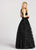 Ellie Wilde - EW118075 Embellished Halter A-line Dress In Black
