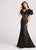 Ellie Wilde - EW118078 Ruffled Off Shoulder Fitted Dress In Black and Neutral