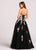 Ellie Wilde - EW118079 Embroidered Sweetheart A-line Dress In Black and Pink