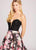 Ellie Wilde - EW118080 Strapless Plunging Floral Dress In Black and Multi-Color