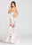 Ellie Wilde - EW118089 Floral Deep Sweetheart Mermaid Dress In White and Multi-Color