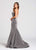 Ellie Wilde - EW118101 Embellished Halter Mermaid Dress In Gray