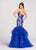 Ellie Wilde - EW118102 Floral Sweetheart Mermaid Dress In Blue and Multi-Color