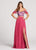 Ellie Wilde - EW118103 Two Piece Embroidered Lace Chiffon Dress In Pink and Multi-Color
