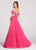 Ellie Wilde - EW118103 Two Piece Embroidered Lace Chiffon Dress In Pink and Multi-Color