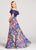 Ellie Wilde - EW118105 Lace Off- Shoulder Floral Dress In Purple and Multi-Color