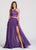 Ellie Wilde - EW118109 Three Piece Lace Embellished Chiffon Dress In Purple