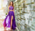 Ellie Wilde - EW118109 Three Piece Lace Embellished Chiffon Dress In Purple
