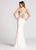 Ellie Wilde - EW118114 Multi-Colored Embroidered Jersey Sheath Dress In White and Multi-Color