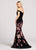 Ellie Wilde - EW118116 Off-Shoulder Metallic Embroidered Trumpet Dress In Black and Multi-Color