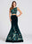 Ellie Wilde - EW118118 Two Piece Metallic Lace Velvet Dress In Green