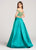 Ellie Wilde - EW118122 Two Piece Metallic Lace A-line Dress In Green and Gold
