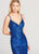 Ellie Wilde - EW118123 Sequined V Neck Mermaid Gown In Blue