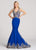 Ellie Wilde - EW118124 Lace Sweetheart Mermaid Dress In Blue and Gold