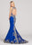 Ellie Wilde - EW118124 Lace Sweetheart Mermaid Dress In Blue and Gold