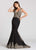 Ellie Wilde - EW118124 Lace Sweetheart Mermaid Dress In Black and Gold