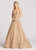 Ellie Wilde - EW118125 Strapless Lace Sweetheart A-line Dress In Gold