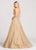 Ellie Wilde - EW118125 Strapless Lace Sweetheart A-line Dress In Gold