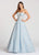 Ellie Wilde - EW118125 Strapless Lace Sweetheart A-line Dress In Silver and Blue