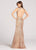Ellie Wilde - EW118128 Sequined Deep V-neck Sheath Dress In Pink