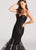 Ellie Wilde - EW118130 Sequined Plunging Sweetheart Mermaid Dress In Black and Multi-Color