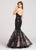 Ellie Wilde - EW118130 Sequined Plunging Sweetheart Mermaid Dress In Black and Multi-Color