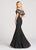 Ellie Wilde - EW118132 Lace Off Shoulder Mermaid Dress In Black and Pink