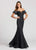 Ellie Wilde - EW118132 Lace Off Shoulder Mermaid Dress In Black and Pink