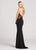 Ellie Wilde - EW118135 Lace Halter Sheath Dress In Black and Neutral