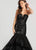 Ellie Wilde - EW118136 Strapless Ruffled Horsehair Fitted Gown In Black