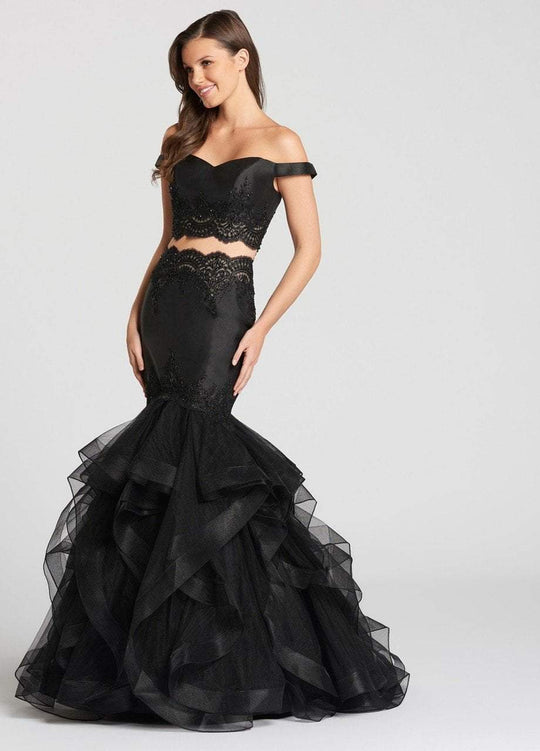 Ellie Wilde - EW118138 Two Piece Mikado Mermaid Dress In Black