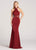 Ellie Wilde - EW118141 Embellished Halter Sheath Dress In Red