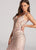 Ellie Wilde - EW118154 Beaded Plunging Open Back Gown In Pink