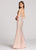 Ellie Wilde - EW118154 Beaded Plunging Open Back Gown In Pink