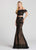 Ellie Wilde - EW118156 Two Piece Lace Trumpet Dress In Black and Neutral