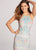 Ellie Wilde - EW118161 Strappy Floral Halter High Low Dress In White and Multi-Color