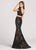 Ellie Wilde - EW118170 Two Piece Sequined Cap Sleeves Dress In Black
