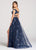 Ellie Wilde - EW118174 Two Piece Beaded Off-Shoulder A-line Dress In Blue