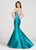 Ellie Wilde - EW118176 Floral V-neck Mermaid Dress In Green