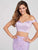Ellie Wilde - EW119006 2-Piece Crop Top Lace Embroidered Mermaid Gown In Purple
