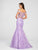 Ellie Wilde - EW119006 2-Piece Crop Top Lace Embroidered Mermaid Gown In Purple