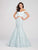 Ellie Wilde - EW119006 2-Piece Crop Top Lace Embroidered Mermaid Gown In Blue
