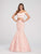 Ellie Wilde - EW119006 2-Piece Crop Top Lace Embroidered Mermaid Gown In Orange