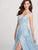 Ellie Wilde - EW119035 Plunging Bead-Trimmed Embroidered Gown In Blue