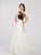 Ellie Wilde - EW119144 Two Piece Lace Up Back Cropped Top Lace Gown In White and Black