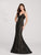 Ellie Wilde - EW119150 Sleeveless Sequin Embroidered Mermaid Gown In Black and Nude