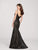 Ellie Wilde - EW119150 Sleeveless Sequin Embroidered Mermaid Gown In Black and Nude