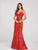 Ellie Wilde - EW119150 Sleeveless Sequin Embroidered Mermaid Gown In Red