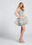 Ellie Wilde - EW21744S Lace V-neck Tulle Dress in Silver